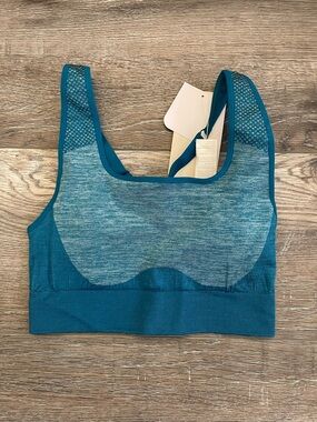 Fabletics Teal Seamless Support Sports Bra NWT size S